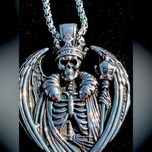 Silver Skeleton Pendant Necklace